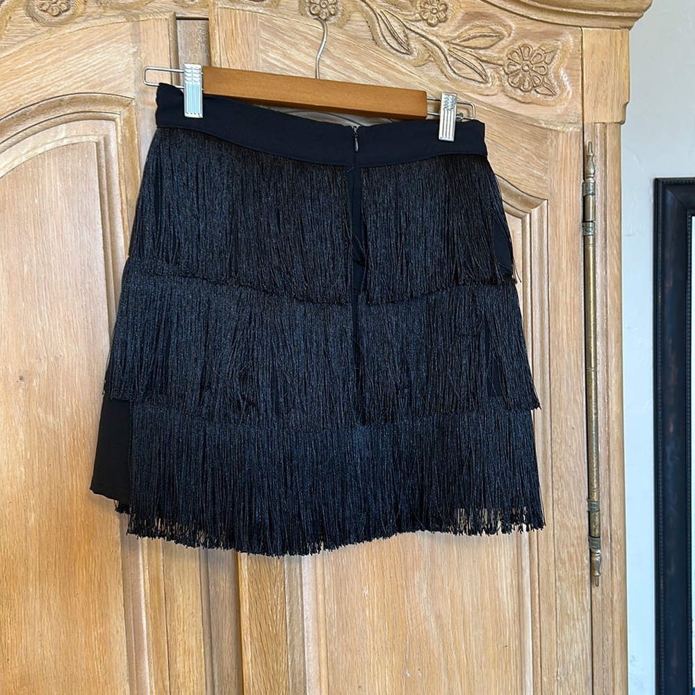 Black fringe skirt